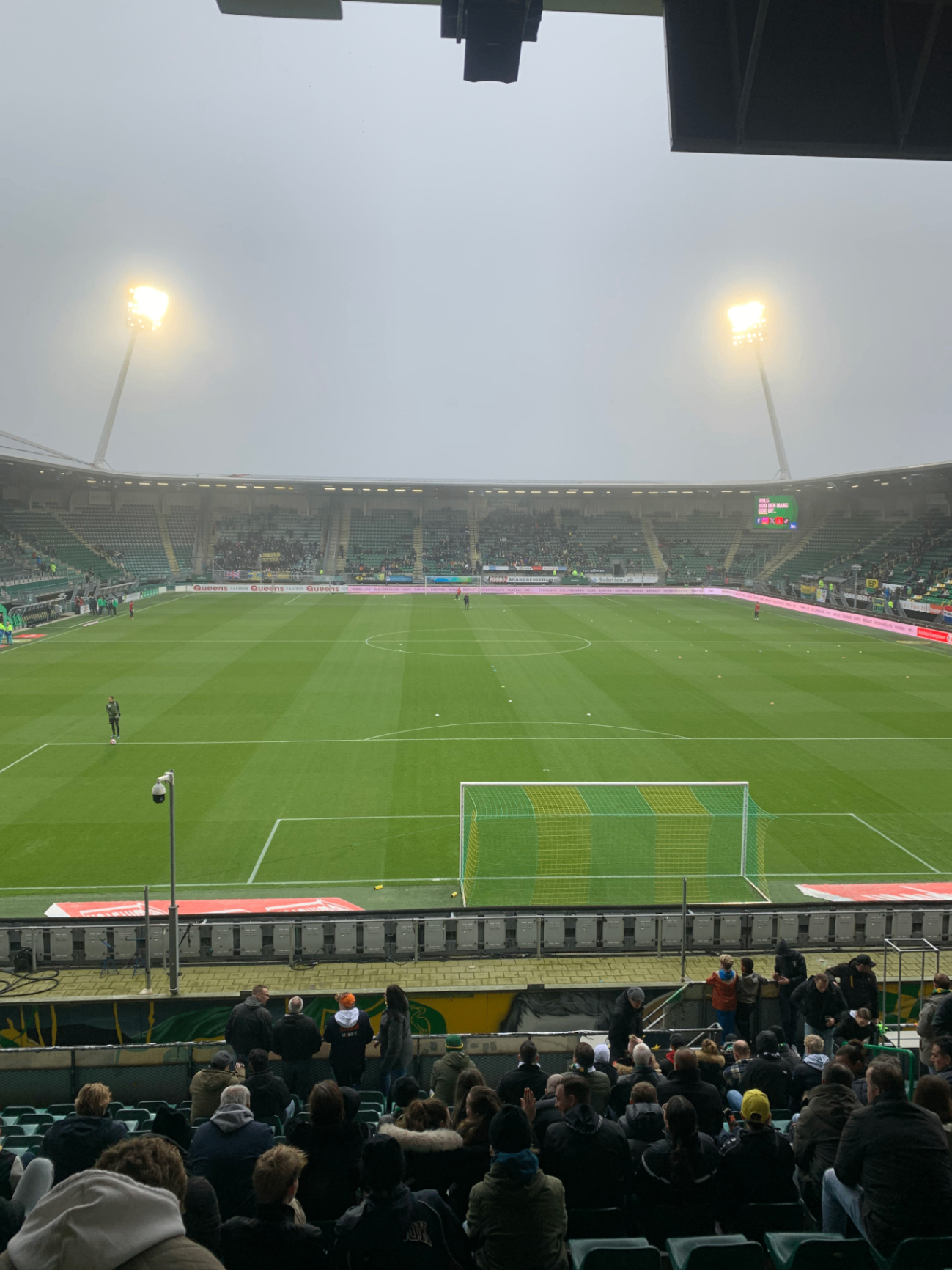 Football pitch viewed from the stands at ADO Den Haag