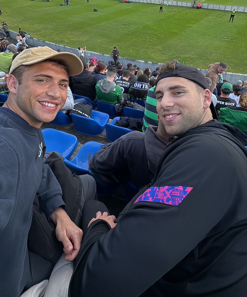 Max Llahuet at a football match in Portugal